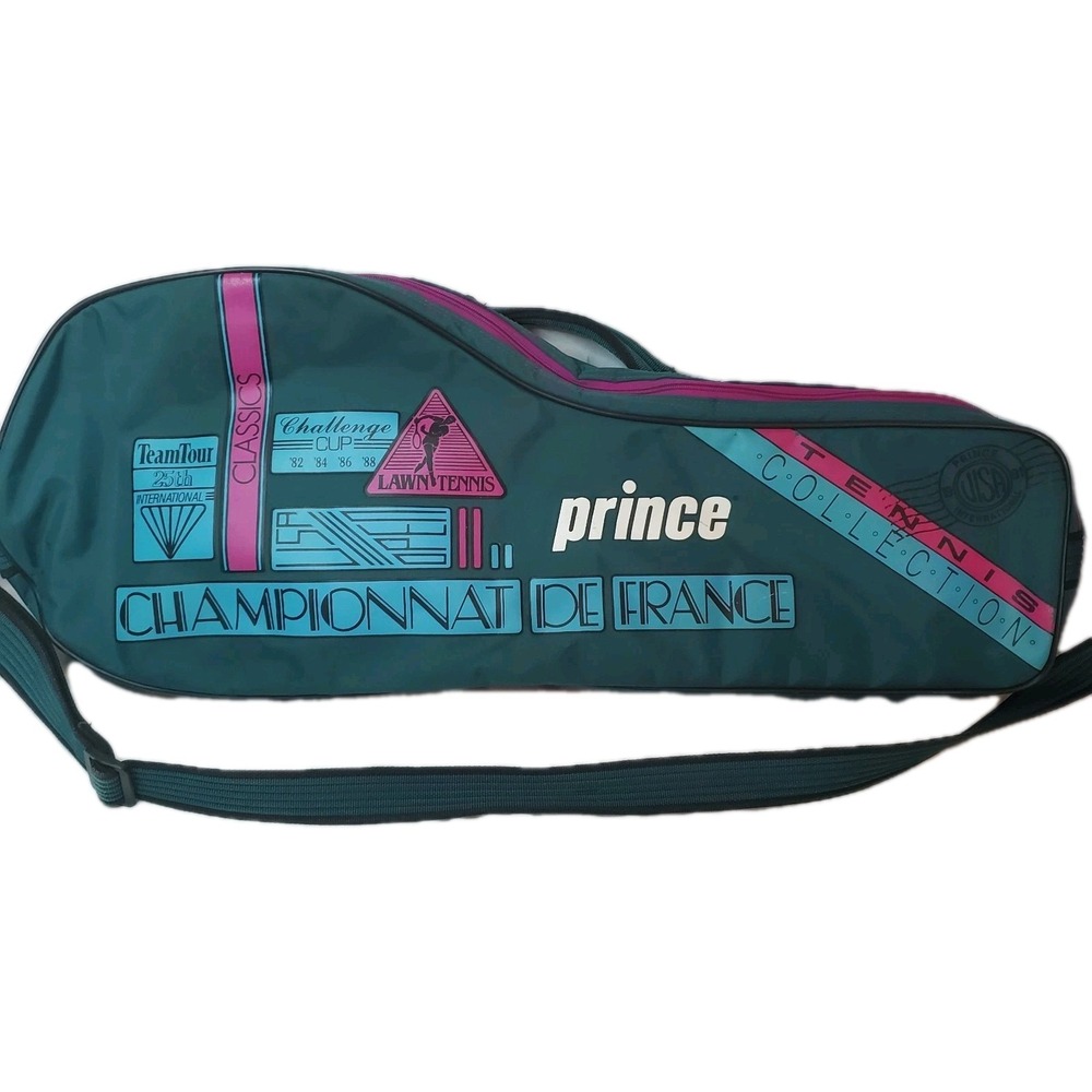 Vintage 1991 Prince Championnat De France Tennis Racquet Bag Challenge Cup retro